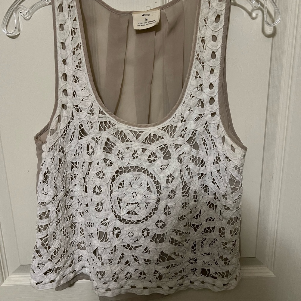 Pins and Needles White Lace Sleeveless Top